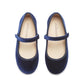 Children Chic Classic Velvet Mary Janes in Navy