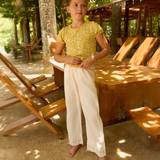 Minnow Girls Cream Schiffly Pants