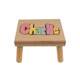 Name Stool 9-12 Letters - Pastel Color Letters