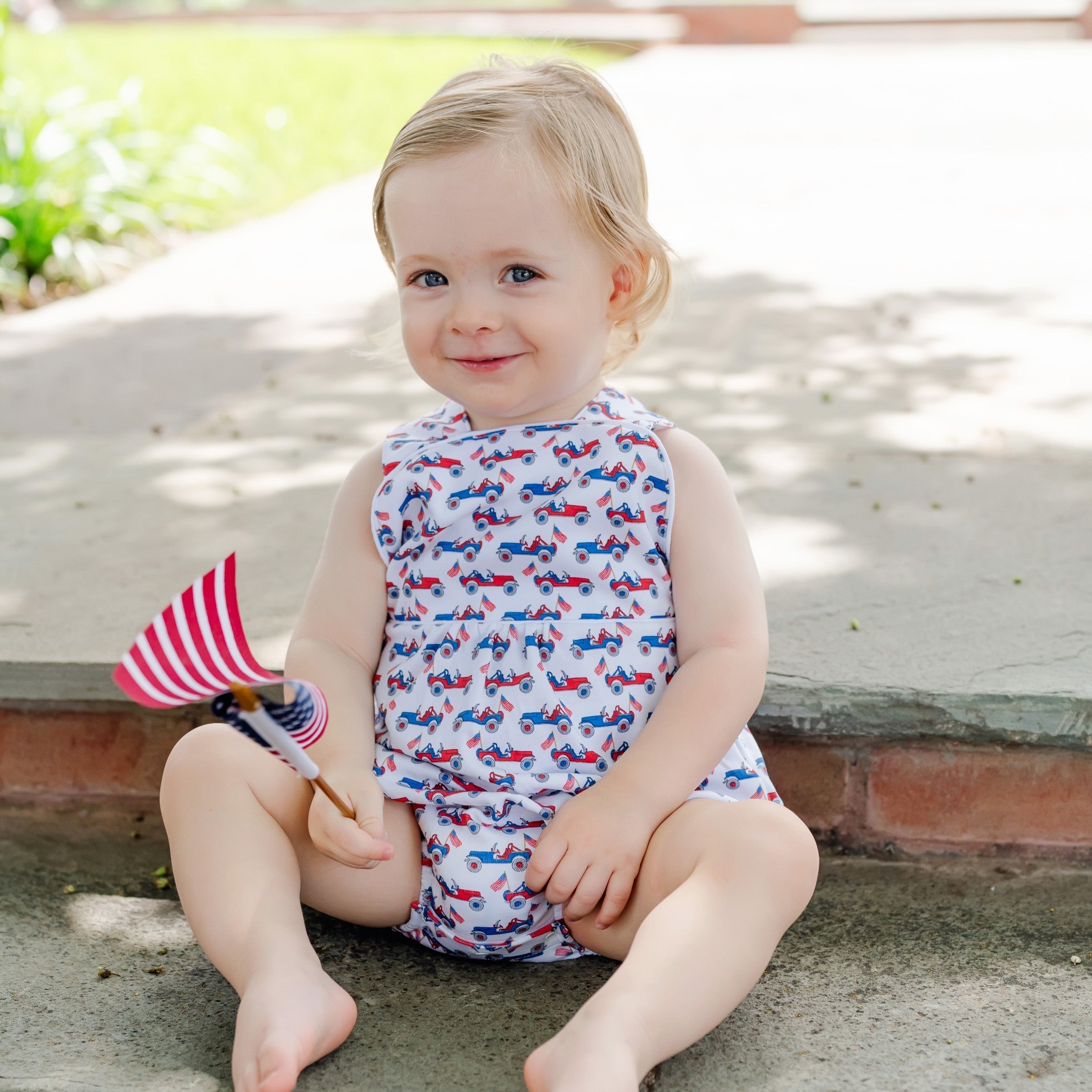 Lila and Hayes Benton Boys' Bubble - Patriotic Jeeps