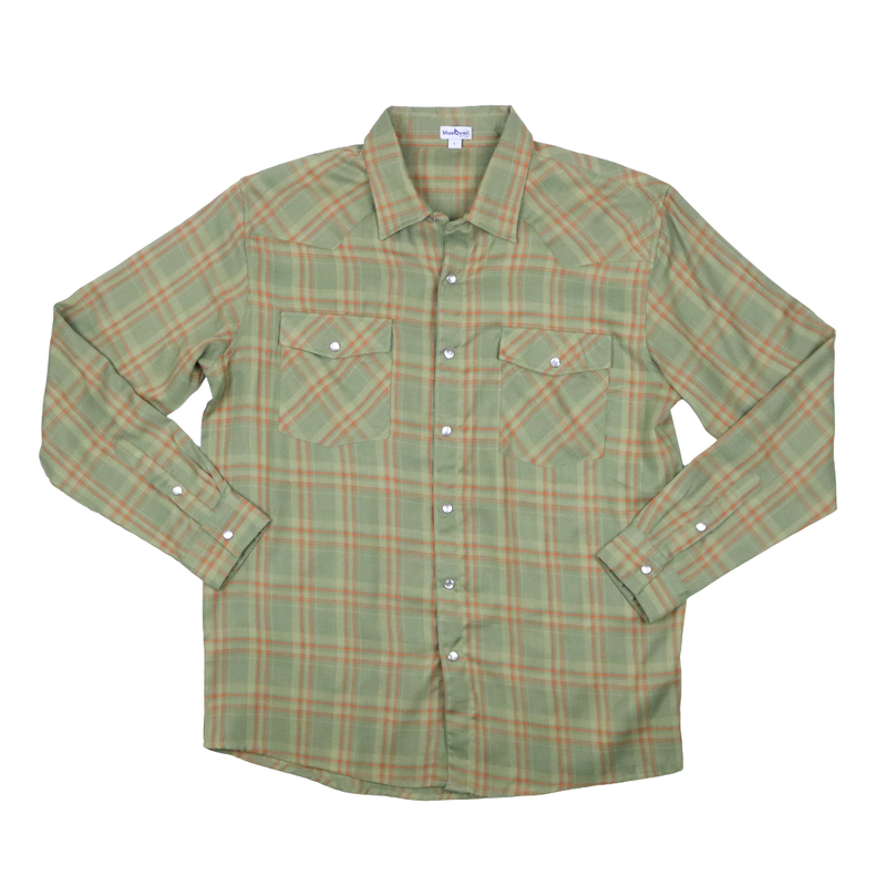 BlueQuail Deer Camp Plaid Flannel Pearl Snap Long Sleeve Shirt