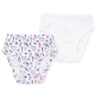 Lila and Hayes Lauren Girls' Underwear Set - Cosmic Crush and White