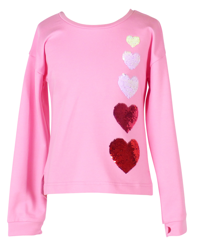 The Yellow Lamb Ombre Hearts Pink Tabby Top