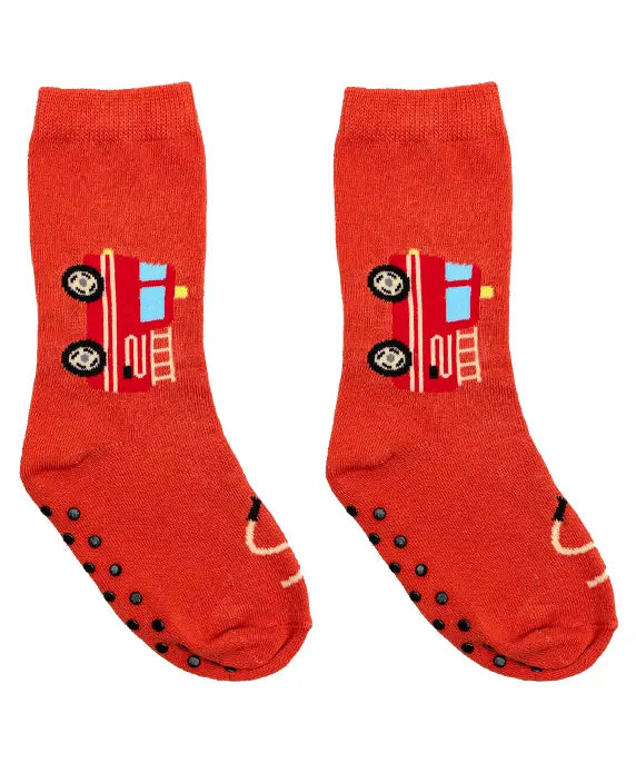 Living Royal Fire Truck 3D Packaged Crew Socks