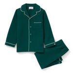 Petite Plume Hunter Green Flannel Children's Pajama Set
