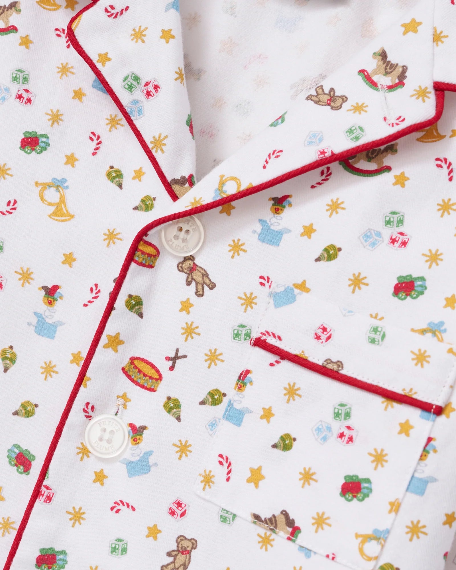 Petite Plume Santa's Workshop Twill Children's Pajama Set