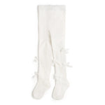 Sweet Wink Ivory Velvet Mini Bow Tights