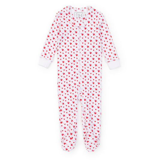 Lila and Hayes Parker Girls' Zipper Pajama - Heart to Heart Pink