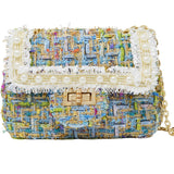 Classic Tweed Pearl Handbag - Blue