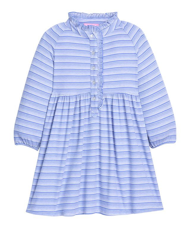 Bisby Amelia Dress- Blue Sparkle Stripe