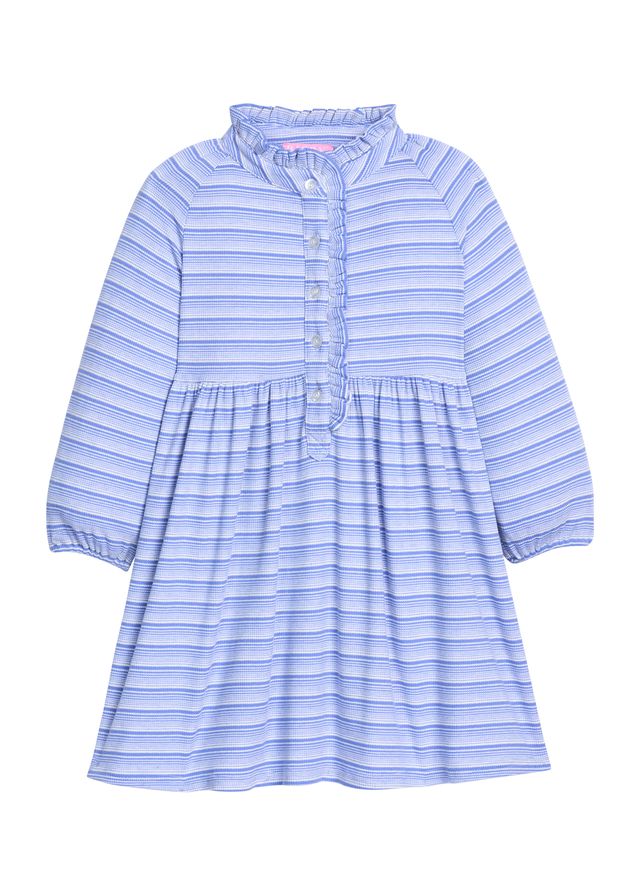Bisby Amelia Dress- Blue Sparkle Stripe
