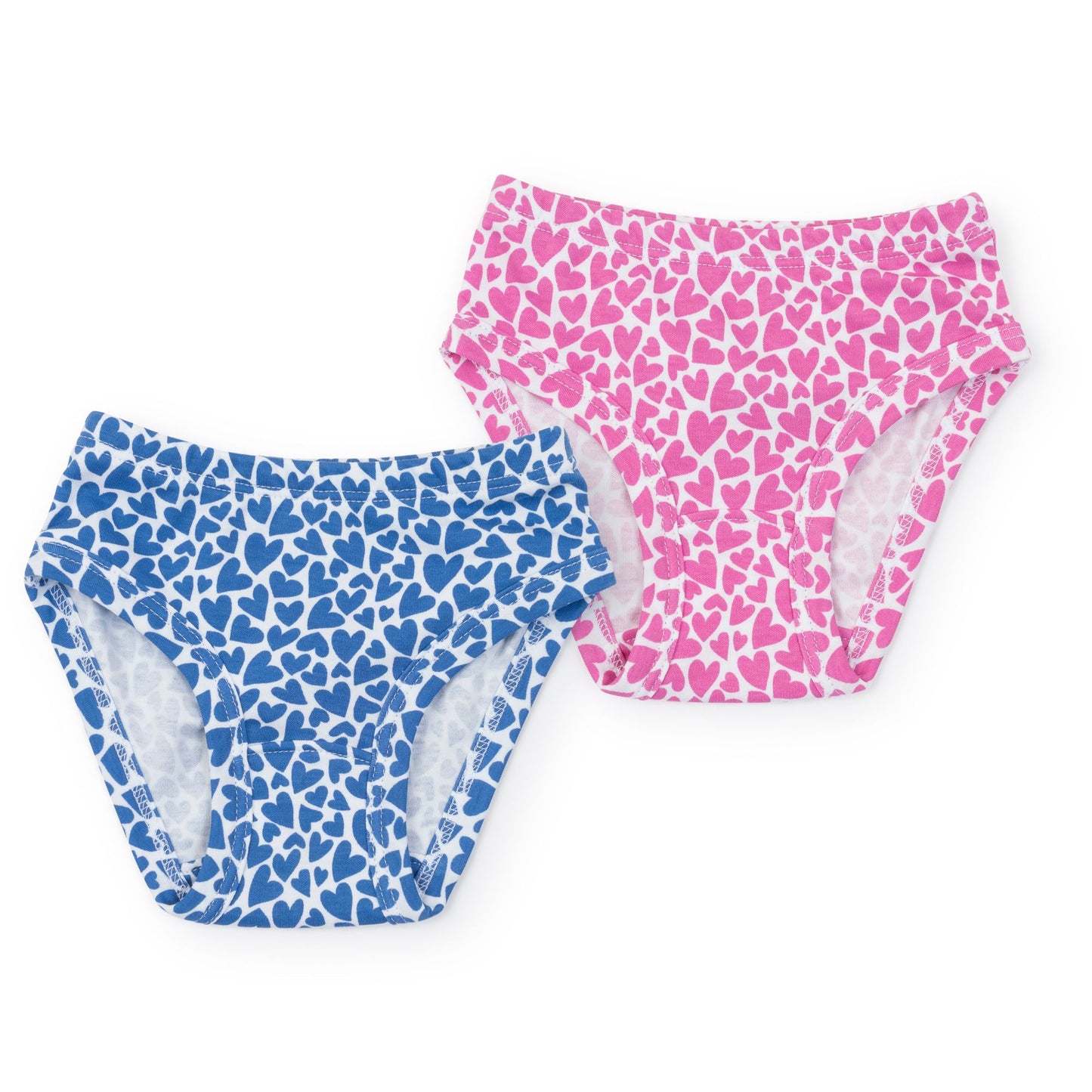 Lila and Hayes Lauren Girls' Underwear Set - I Heart You Pink and Blue