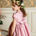 Antionette Paris Astrid Pink Silk Smocked Dress