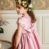Antionette Paris Astrid Pink Silk Smocked Dress
