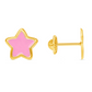 LeMel Kid Enamel Pink Star Stud Earring 14K