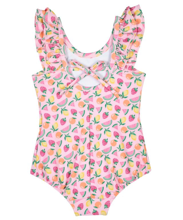 Fruit Print Swimsuit With Ruffles
