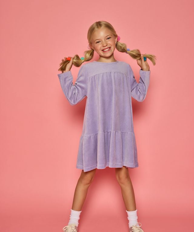 Lisle Dress- Lavender Velour