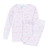 Wild West Toile Long Pajamas- Pink