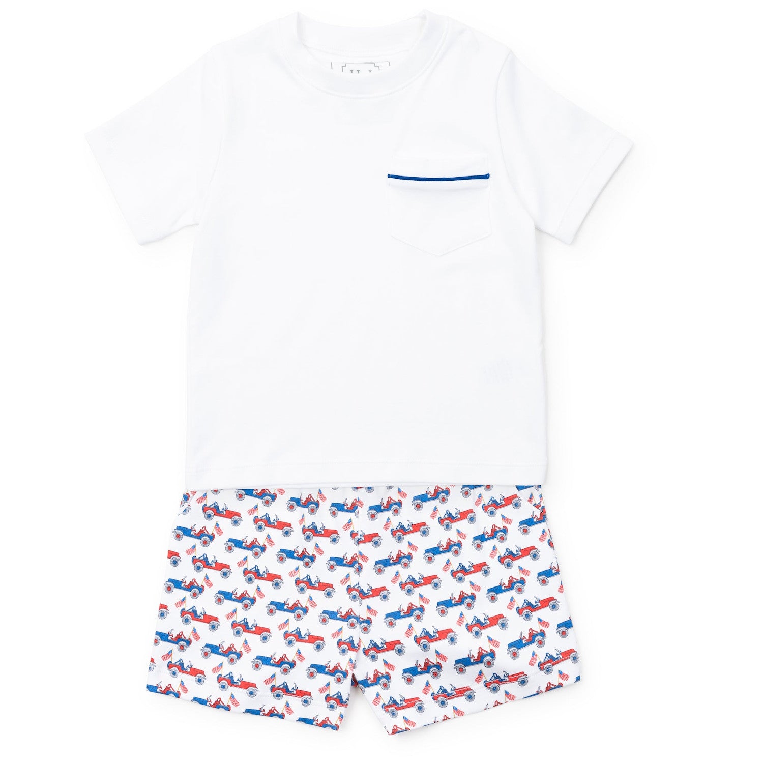 Lila and Hayes Patriotic Short Set