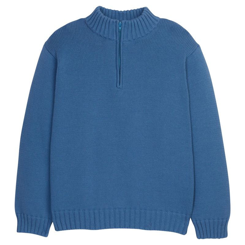 Little English Quarter Zip Sweater - Stormy Blue