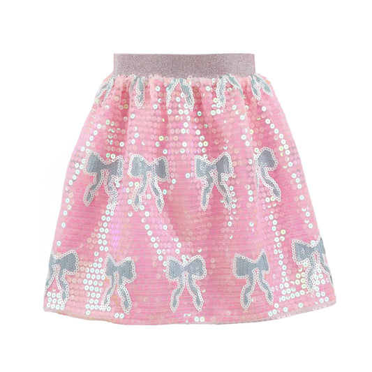 Lola and the Boys Baby Blue Sequin Bow Skirt