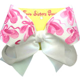Two Sisters Bows White Ballet Collage Large Bow