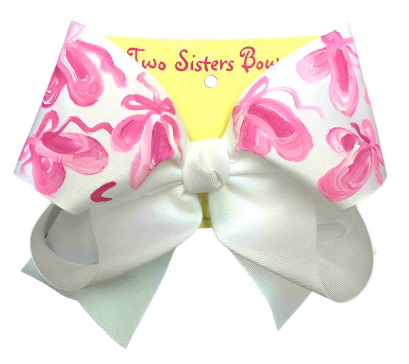 Two Sisters Bows White Ballet Collage Large Bow