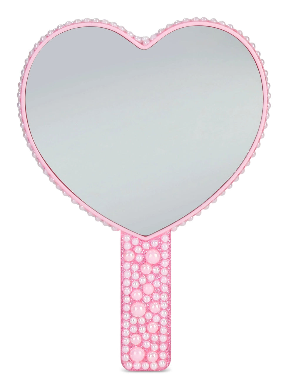 Iscream Pink Pearl Heart Hand Mirror