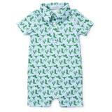 Lila and Hayes Tripp Boys' Polo Shortall - Wild West Blue