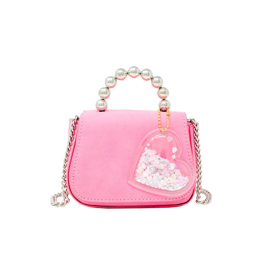 Zomi Gems Tiny Metal Pearl Charm Handle Handbag- Pink