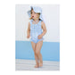 Sal and Pimenta Blue Ditsy Floral Frilled Swimsuit