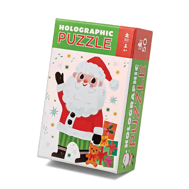 Crocodile Creek 50 Piece Holographic Puzzle- Santa