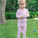 Parker Girls' Zipper Pajama - Easter Time Pink