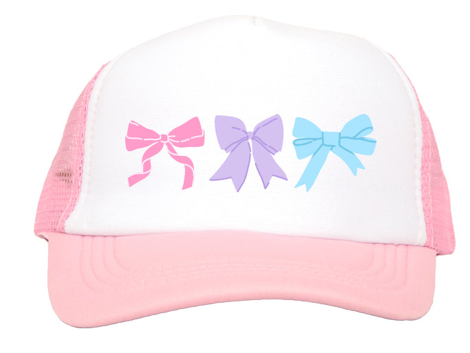 Pastel Bows Pink Trucker Hat
