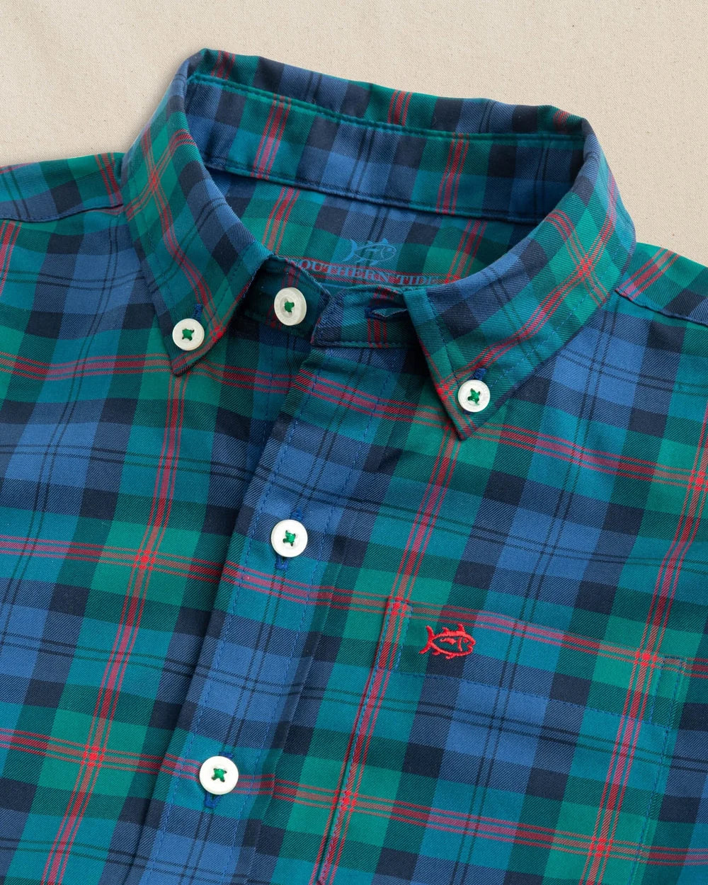 Southern Tide Skipjack Sport Shirt- Green Grove