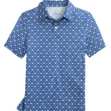 Southern TIde Boys Driver Fish Printed Performance Polo- Ocean Channel