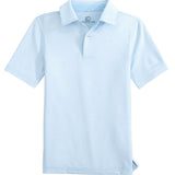 Southern Tide Driver Meadowbrook Stripe Performance Polo- Clearwater Blue