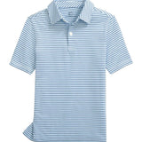 Southern TIde Boys Driver Micro-Stripe Performance Polo- Ocean Channel