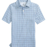 Southern TIde Boys Driver Plaid Performance Polo- Ocean Channel