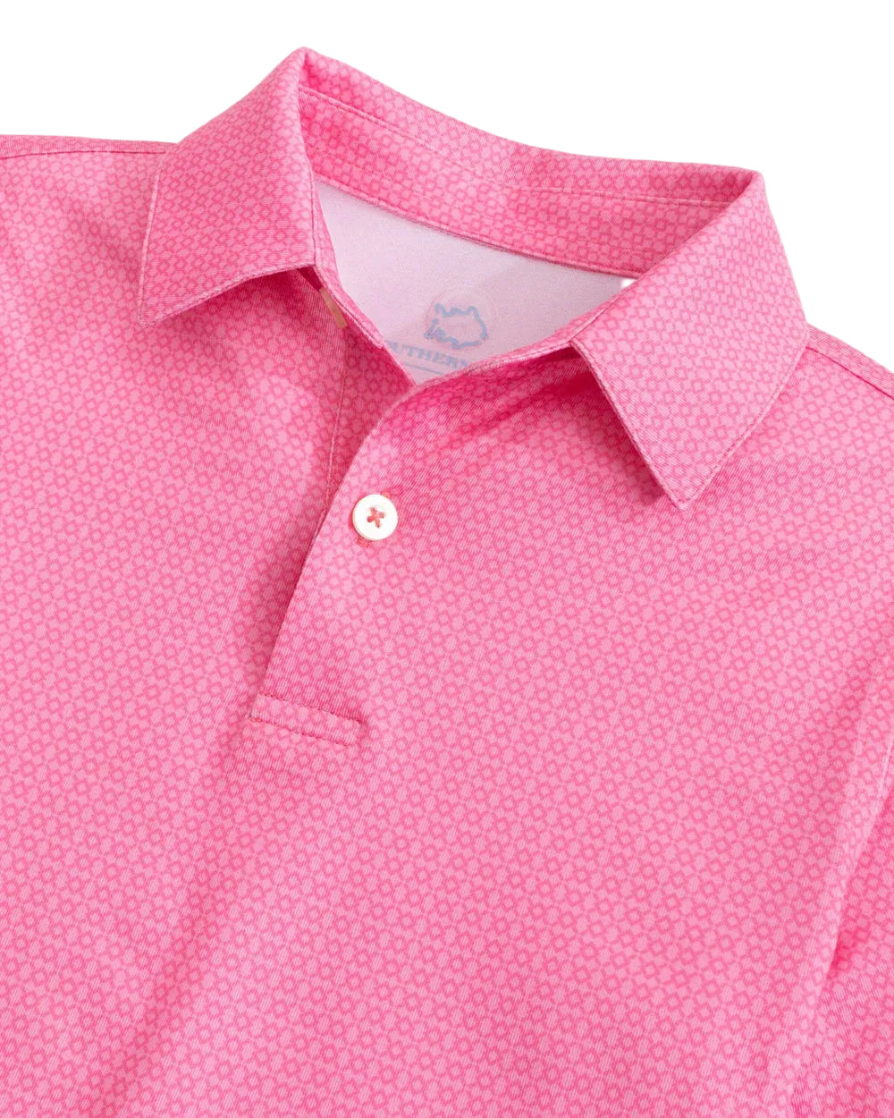 Driver Seaside Geo Printed Performance Polo- Sea Pink