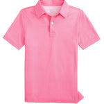Southern Tide Driver Seaside Geo Printed Performance Polo- Sea Pink