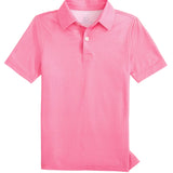 Southern Tide Driver Seaside Geo Printed Performance Polo- Sea Pink