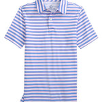 Southern Tide Driver Waterway Stripe Performance Polo- Ocean Channel