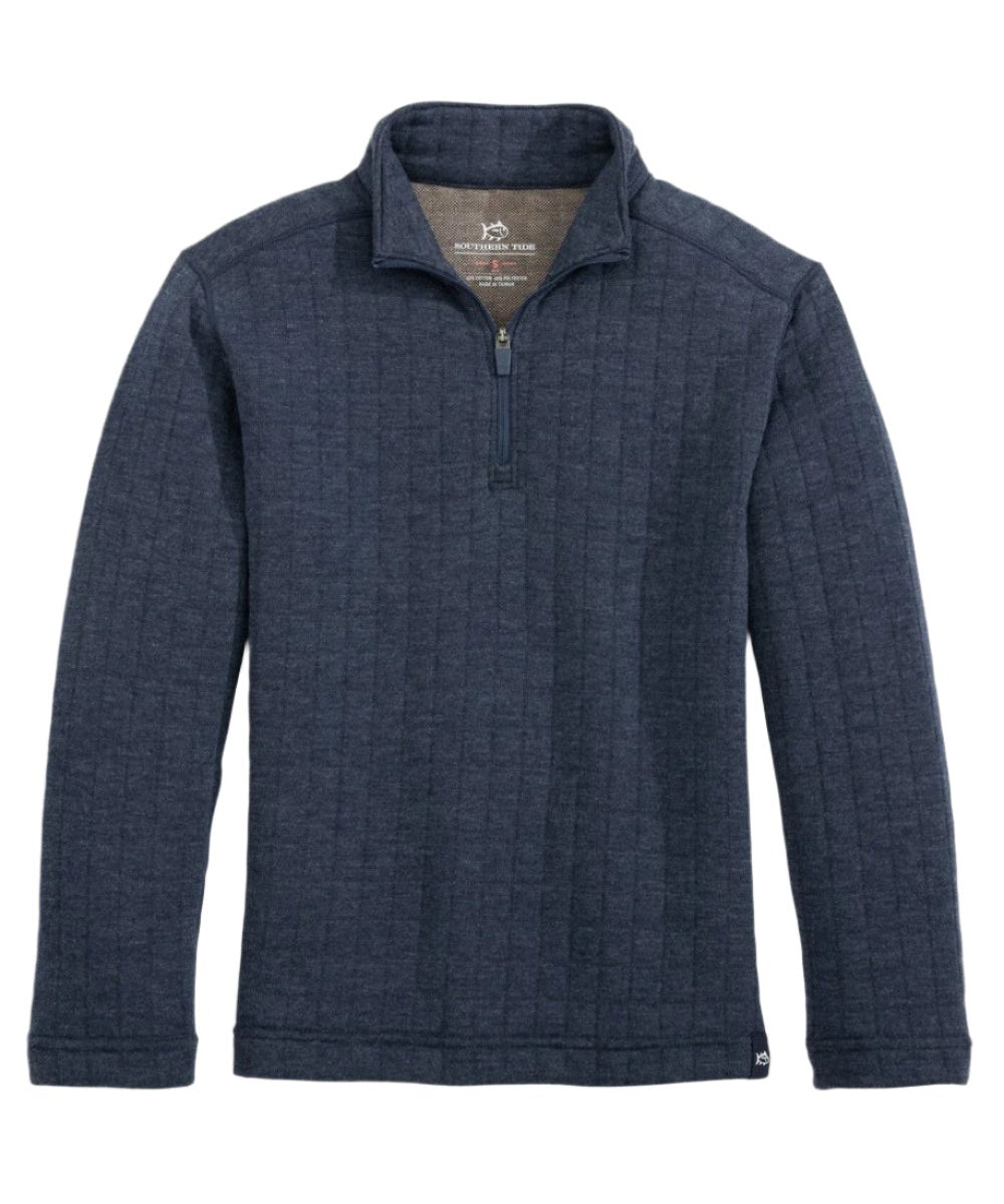 Southern Tide Boy's Fairwood Quarter Zip- Dress Blue
