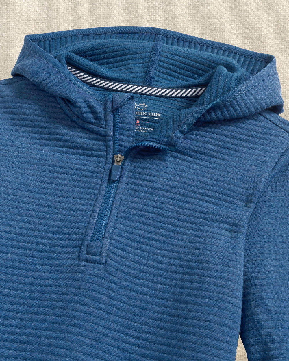 Southern Tide Ottoman Heather Quarter Zip - Nautical Blue