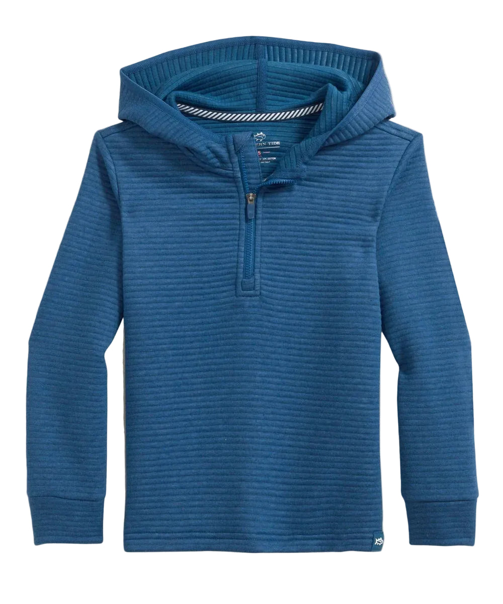 Southern Tide Ottoman Heather Quarter Zip - Nautical Blue