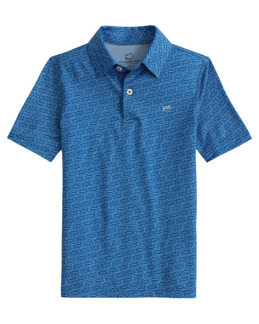 Southern Tide Make It Snappy Performance Polo- Blue Lolite