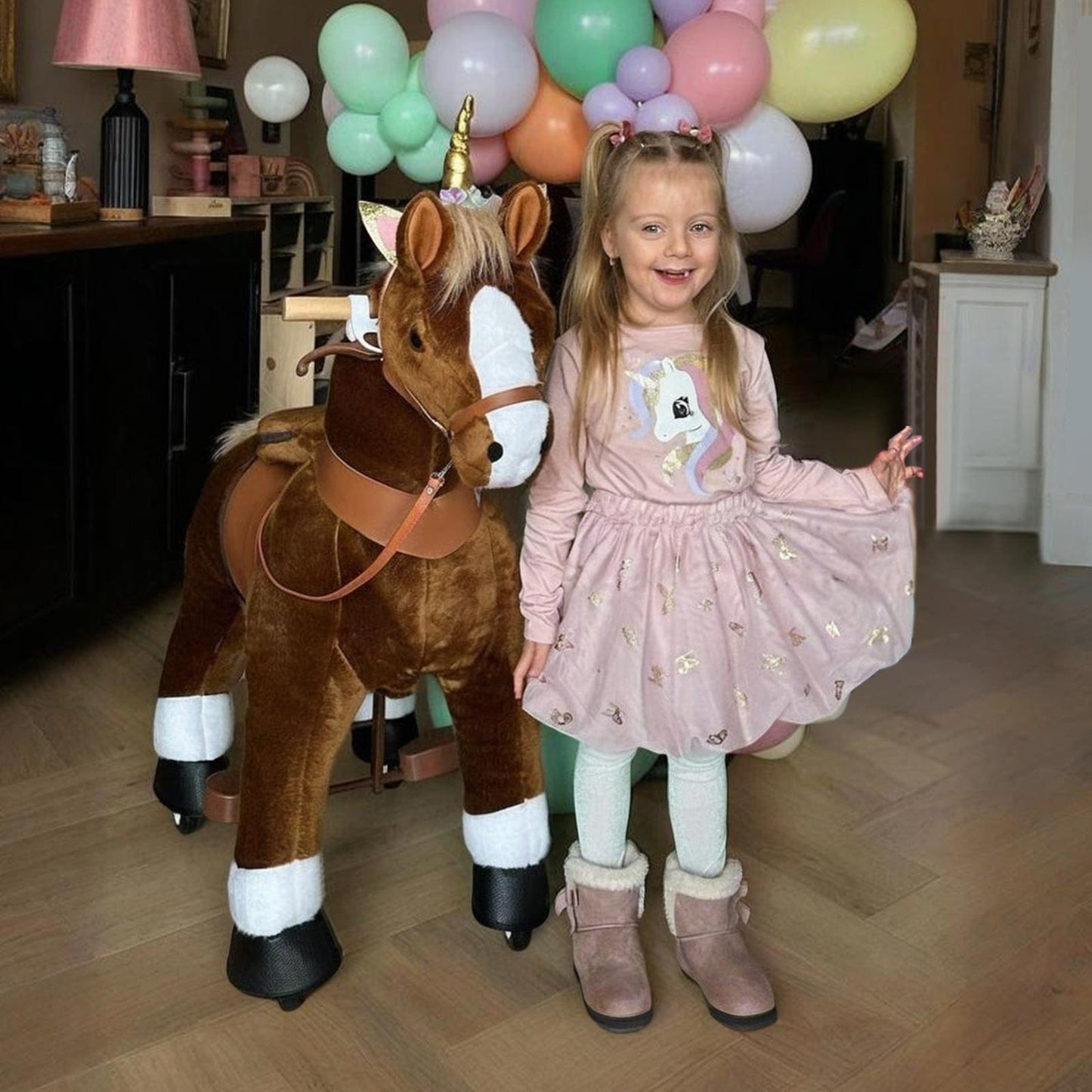 Model U® Ride‑On Pony Toy Riding Horse Age 4‑7 Brown