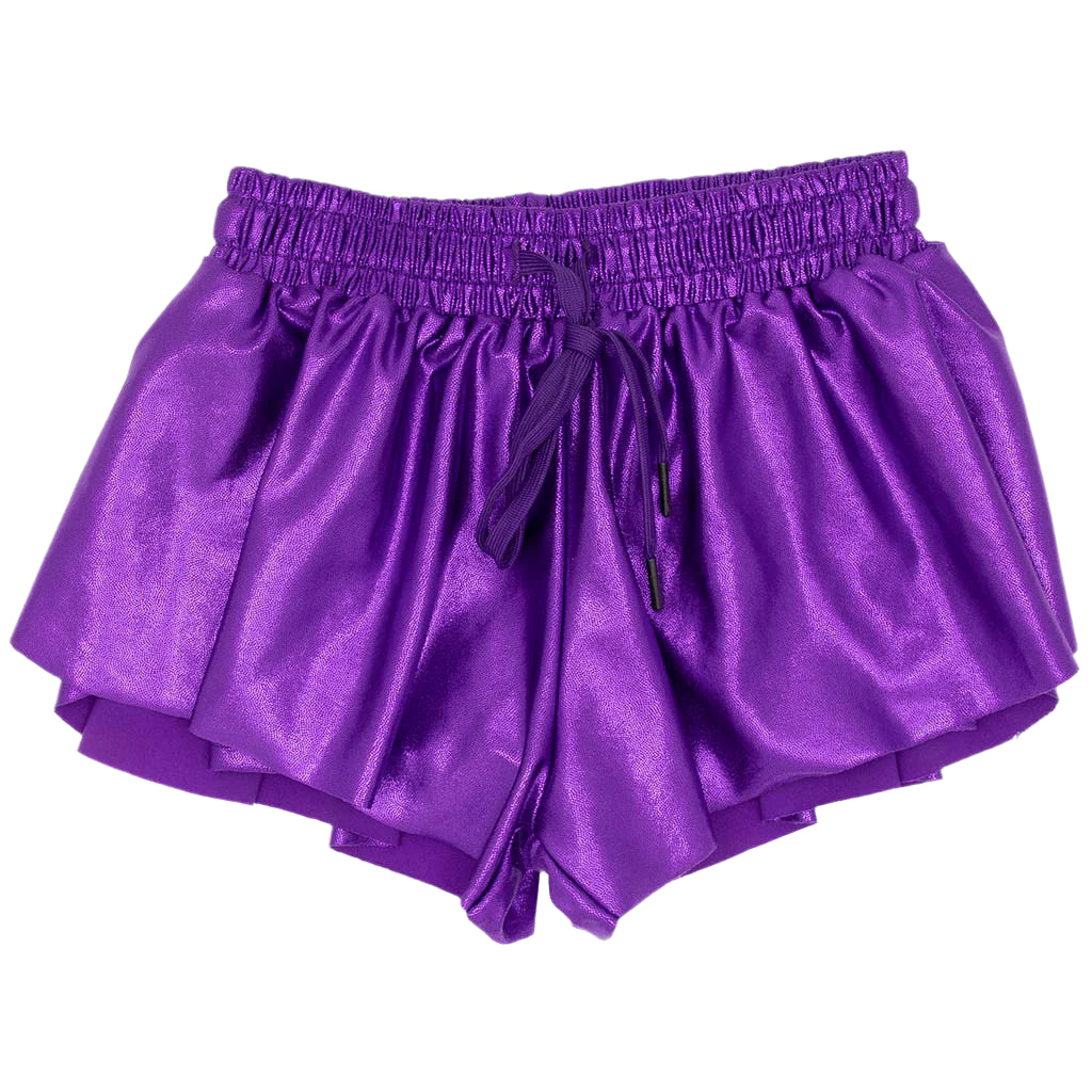 Butterfly Shimmer Purple Flowy Shorts