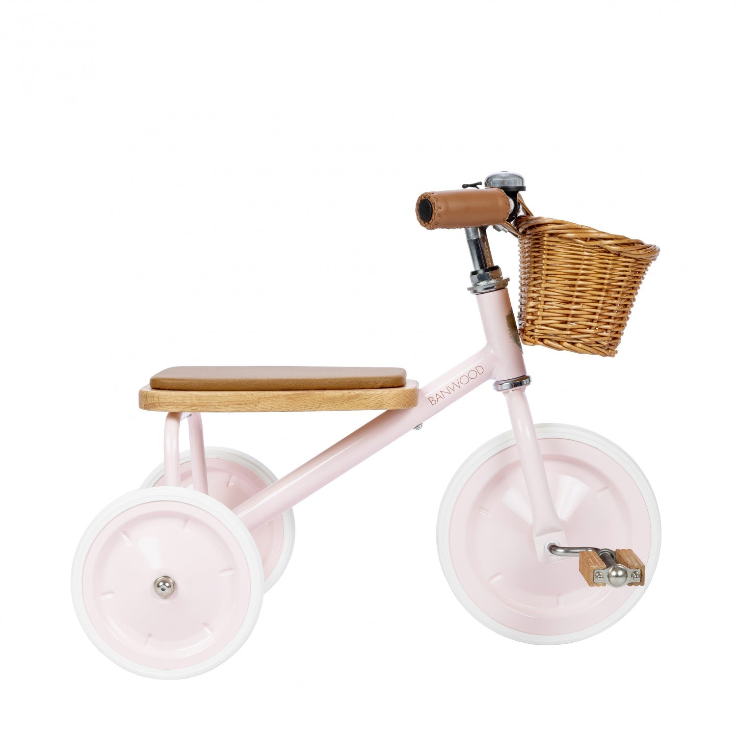 Banwood Bikes Trike - Pink Tricycle with wicker basketBanwood Bikes Light Pink Trike with Wicker Basket